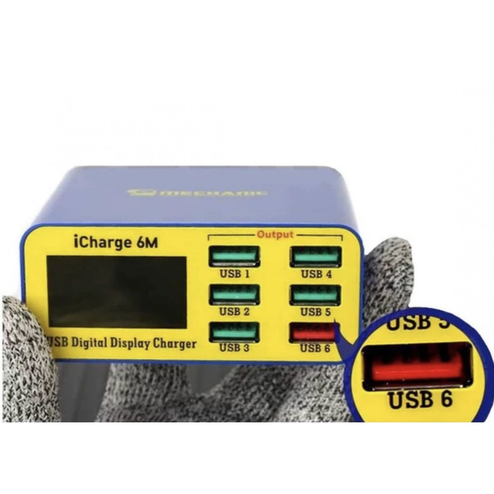 Mechanic Icharge 6m Dijital Ekran 6 USB Girişi Hızlı Şarj Cihazı Mechanic Icharge 6m Dijital Ekran 6 USB Girişi Hızlı Şarj Cihazı