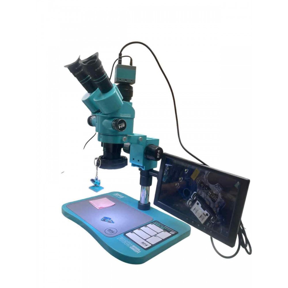 RF4 RF-7050P Pro Seri 6558x Zom 4K Kameralı Trinoküler Mikroskop Kamera ve Yandan Ekranlı Tv Aktarımlı